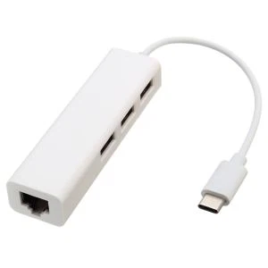 USB Tipo C Para RJ45 100M Ethernet LAN Red USB3.0 Hub Cable Adaptador Para MAC Alta Calidad ABS Color Blanco