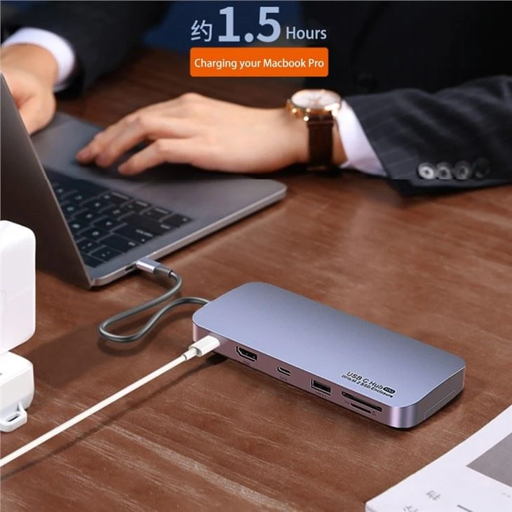 Infiniti Edition USB3.2 GEN2 USB C Data10Gbps 4k@60hz Dock With M.2 Enclosure