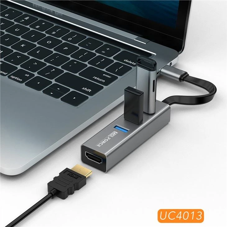 Ligero 4 en 1 Usb C MediaHUB con HDMI 2.0 3Ports USB HUB