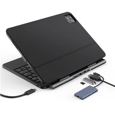 Funda desmontable para iPad con lector de tarjetas USB C HUB