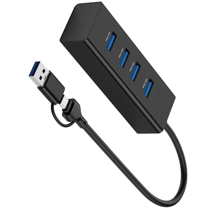 USB C HUB With 4 USB A Port At Black Color Cable Extension 23CM suppliers